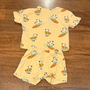 Kids Surfing zebra Pajama Set - Orange